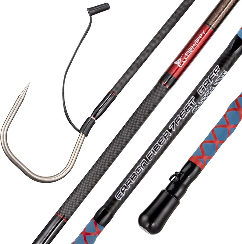 FISHAPPY Fishing Gaff Saltwater Fish Gaff with S316 Stainless Steel Fishing Hook Carbon Fiber Fishing Gaff - Image 1